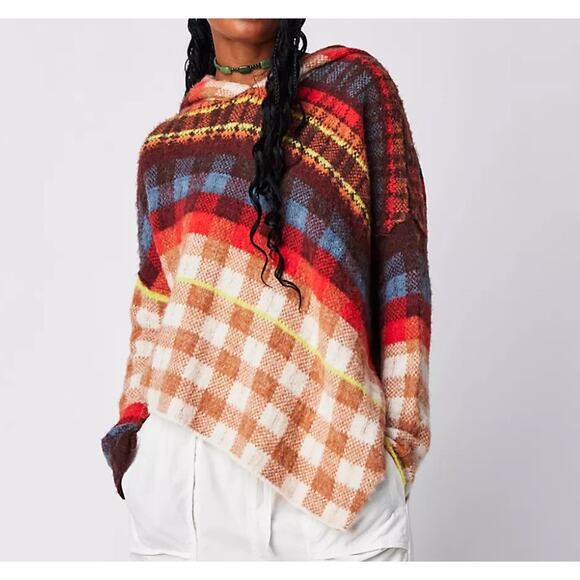 Free People Multicolored Ainsley Poncho Size S - Picture 1 of 6